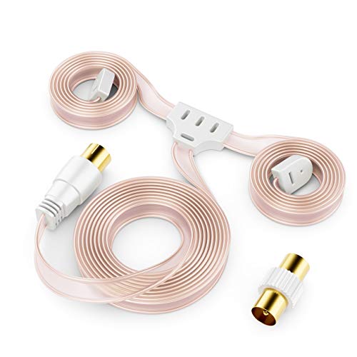 deleyCON Antena de rádio FM/Am Dipolo Interior - Conector Coaxial de 75 Ohms para recetor de alta fidelidade e sistema estéreo, sintonizador FM