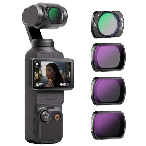 NEEWER Kit de filtro magnético ND e CPL compatível com dji OSMO Pocket 3, 4 Pack filtro polarizador e densidade neutra ND16 ND64 ND256 acessórios vidro ótico HD multicamada/moldura alumínio ultra fina