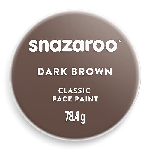 Snazaroo - Pintura facial e corporal, 75 ml, cor castanho escuro, profissional à base de água, pastilha de aquacor individual para adultos, crianças e efeitos especiais