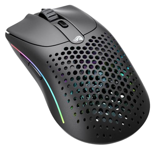 Glorious Gaming Model O 2 Wireless rato gaming sem fios - híbrido 2,4 GHz e Bluetooth, 68 g super leve, bateria grande, sensor PPP 26K, RGB, ambidextro, 6 botões, deslizadores de PTFE - preto
