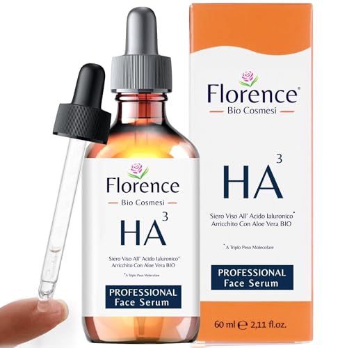 60 ml. Bio Sérum facial com ácido hialurónico puro triplo, agentes antirrugas, anti-olheiras, anti-envelhecimento. Serum vitamina c para o rosto, hidratante, orgânico, vegano. Também ideal como creme