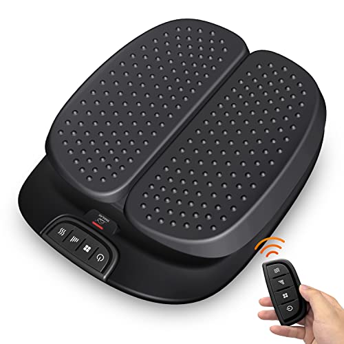 Snailax Massajador de pés com calor, controlo remoto, máquina de massagem de pés vibrantes ajustáveis, fascite plantar, descompressão
