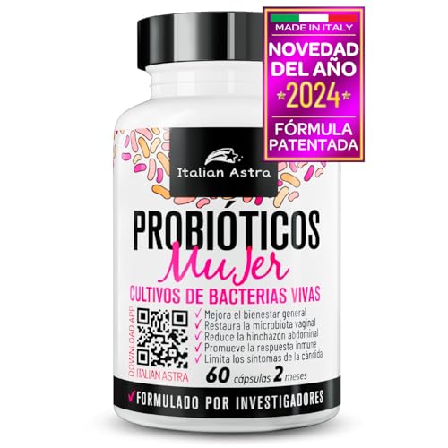 Probióticos mulher com flores inteiras, força desenvolvida por pesquisadores, inchaço abdominal, vaginose bacteriana, Candida, Cistitus, Enzimas Digestivas Probióticos is, 60 cápsulas 2 meses