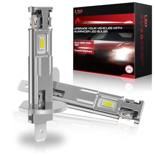H1 Lâmpadas LED, brilhantes lâmpadas brancas frias farol LED H1, 500 % mais 22000 LM 6500 K branco 12 V, tamanho mini 1:1 Plug and Play, 2 peças