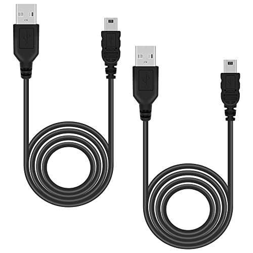 Mcbazel PS3 Cabo de carregamento 2 peças 1 m Controller Data Charger cabo mini USB para Sony PS3 Slim/Dualshock 3 Controller