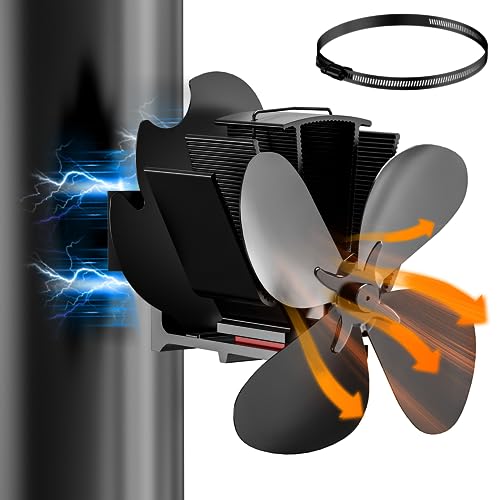 Signstek Ventilador magnético para lareira, ventilador para lareira, ventilador para forno sem eletricidade, ventilador para lareira sem eletricidade para fogão a lenha, lenha, lareira