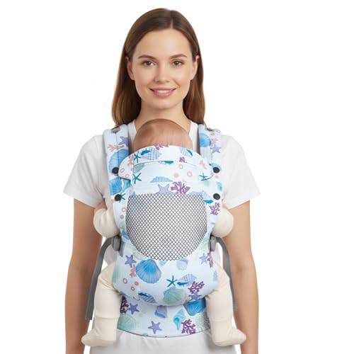 YooxArmor Mochila porta-bebés, ergonómico porta-bebés adaptador para recém-3 a 36 meses nascidos desde o nascimento, ajustável confortável e leve, para bebés de 3 a 30 kg