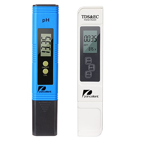 Pancellent Medidor de teste da qualidade da água TDS, pH, EC, temperatura, conjunto 4 em 1, azul