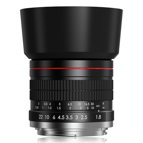 Lightdow E 85 mm F1,8 Lente manual para SONY E-Mount, câmara sem espelho, corpo de alumínio, alvo foco manual, compatível com Sony armação FE RUNFAL9, A7, A7R, A7S, A6000, ZV-E10, A51, A51 mm 00 Nex