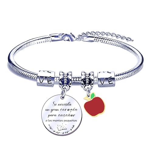 POIUYTRE Pulseira professoras presentes originais para professores pulseiras mestre presente gravado pulseira graduação presentes aniversário presente do dia do professor