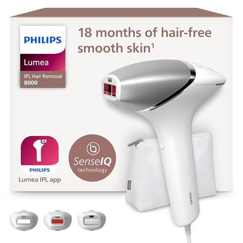 Philips Lumea série 8000, dispositivo de depilação IPL, alternativa ao laser, SenseIQ, 3 acessórios para corpo, rosto e zonas de precisão, BRI946/00