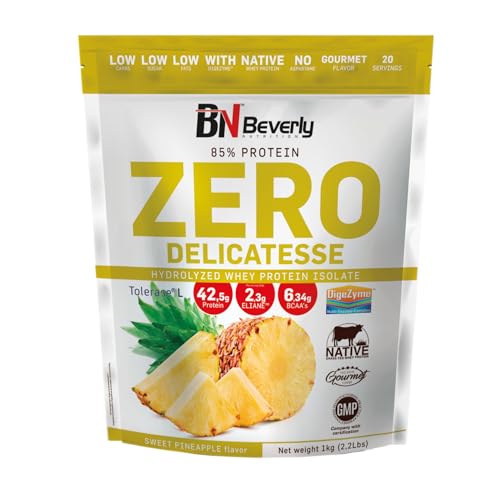 Beverly Hydrolyzed Zero 1 kg Proteína hidrolisada whey a 85% | Com Digezyme e Tolerase | Apta dieta halal, massa muscular e força (pinha)