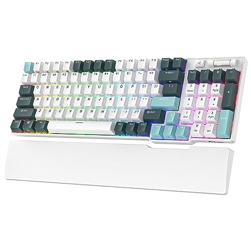 RK ROYAL KLUDGE RK96 RGB Ed. Limitada, 96 teclas teclado mecânico sem fios Bluetooth 5.0/2.4G/USB-C intercambiável a quente com suporte de software, interruptor amarelo, verde acampamento, QWERTY