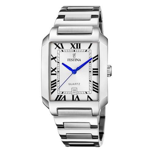 Relógio FESTINA para homem F20677/1 On The Square caixa de aço inoxidável 316 l prateado correia de aço inoxidável 316 l prateado