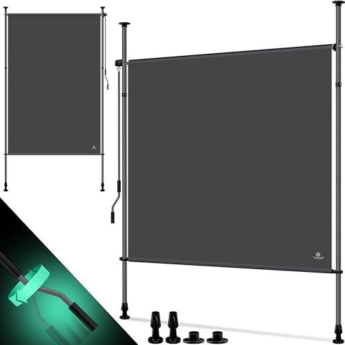 KESSER® Toldo vertical exterior, 150 x 310 cm, extensível e opaco, toldo vertical com manivela sem orifícios, proteção visual e corta-vento para jardim e terraço, resistente à água, antracite