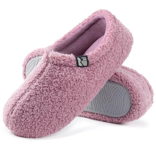 RockDove Sapatilhas interior de peluche Teddy para mulher com parte traseira fechada