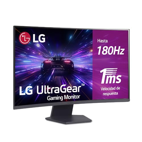 LG 32GS60QC-B Monitor ultragear, QHD de 32 polegadas, 2560 x 1440, painel VA, 16:9, HDMI, 1 ms, 180Hz, FreeSync, conectividade universal, cor púrpura cinzento