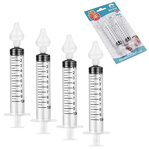 Vicloon Aspiradores nasais, 4 peças irrigador nasal para recém-nascidos kit de enxaguar nasal de 10 ml, limpador de enxaguar nasal