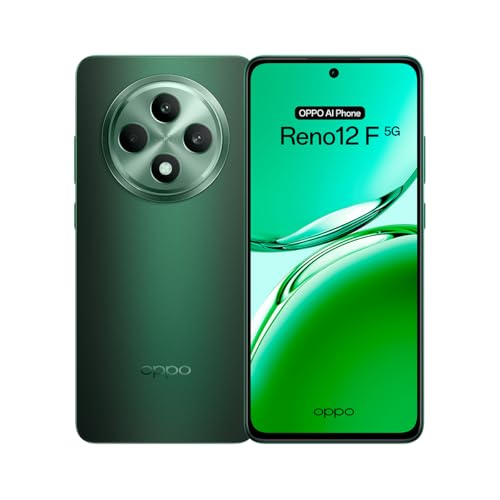 OPPO Reno12F 5G Smartphone livre com IA, 16 GB (8 GB + 8 GB) 256 GB, ecrã 2,5D AMOLED 6,7", câmara 50 8 + 32 MP, Android, IP64, bateria 5000 mAh, carregamento rápido 45 W - Black Galaxy reen