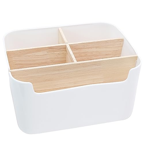 LTHERMELK Organizador de mesa, 5 compartimentos, branco, elegante, para escritório, casa, escola e varanda