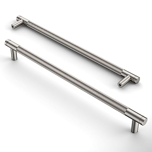 Amerdeco 10 peças puxadores níquel escovado para cozinha, 254 mm, puxadores para armários e gavetas, puxador de porta UK0026