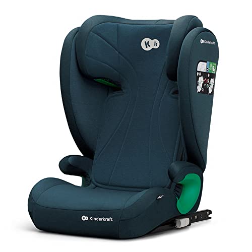 kk Kinderkraft JUNIOR FIX Cadeira universal para carro Isofix, I-SIZE, cadeira com cinto para bebés e crianças, grupo 2/3, de 15 a 36 kg, azul