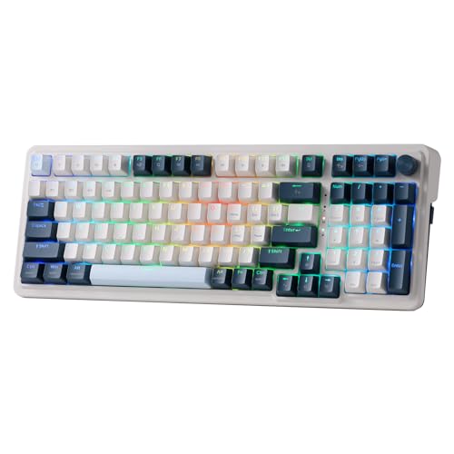 Redragon K686 PRO Clavier de jeu Gasket RGB 98 touches, clavier mécanique 3 modes avec socle substituível à chaud, par bouton rotatif et coussinets amortissants du bruit, interrupteurs