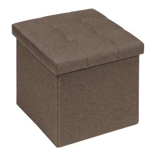 Bonlife Mesas dobráveis pequenas caixa de armazenamento brinquedos móveis auxiliares quarto mesa baixa sala de estar apoio para os pés de escritório castanho 32 x 32 cm