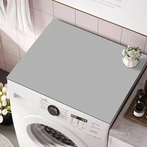 60 x 60 cm, Cobertura para máquina de lavar roupa, antiderrapantes, capa superior para máquina de lavar e secar para casa, cozinha, lavandaria (cinzento)
