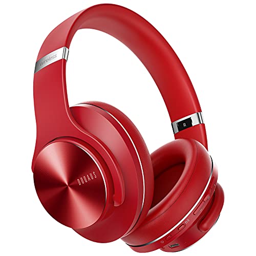 DOQAUS Auriculares sem fios Bluetooth, 3 modos EQ/90 horas de reprodução/Bluetooth 5,3 capacetes Bluetooth, auriculares sem fios com microfone e controlador de 40 mm, para