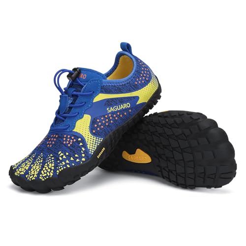 SAGUARO Barefoot Sapatilhas minimalistas confortáveis sapatilhas de Trail Running para meninos e meninas, Gr.24-36