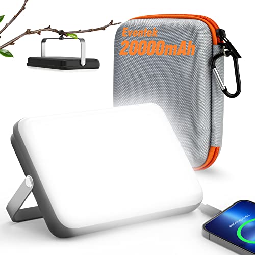 Eventek Candeeiro campismo 4000 LM, 20000 mAh lâmpada de campismo recarregável, 4 modos IPX5 impermeável luz campismo mais de 144 horas de duração da bateria para campismo, emergência