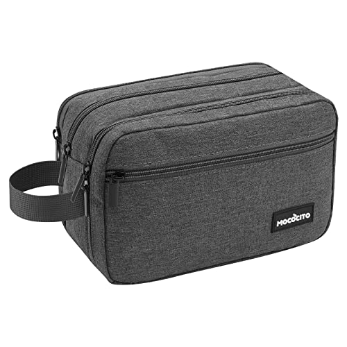 MOCOCITO Neceser homem para viagem, bolsa de higiene homem mulher Makeup Bag impermeável sacos de barbear pequeno precisa maquilhagem para acessórios de toucador, Grande | cinzento, Moderno