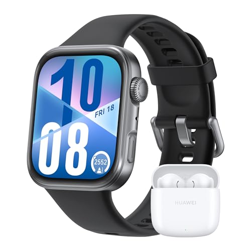 Huawei Watch FIT 4 Smartwatch + Freebuds SE2 branco, 100 modos de treino, ultrafino, monitor de atividade física, até 10 dias de duração, iOS e Android, garantia de 42 meses