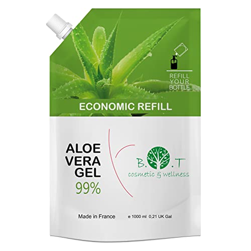 Aloe Vera Puro Gel 100% natural, cultivo ecológico de Lanzarote, gel hidratante pele e cabelo, calmante After Sun, creme pós-depilação, After Shave, condicionador, 1000 ml