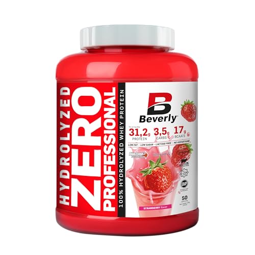 Beverly Hydrolyzed Zero - Proteína hidrolizada de soro whey com Digezyme e Tolerase - 2 kg - 55 serviços - Excelente digestibilidade - Aumento da massa muscular (2 kg, morango)