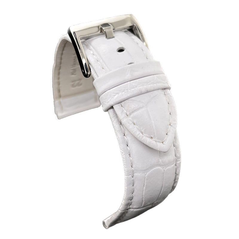 diloy Pulseira de couro de bovino gravada crocodilo escama quadrada alomada desportiva, para relógio, tamanhos 14 mm, 16 mm, 18 mm 20 mm 22 mm 24 mm 26 mm 28 mm 30 mm, resistente e elegante 368