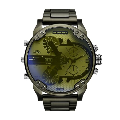 Diesel Mr. Daddy Reloj para Hombre, Movimiento multifunción de Cuarzo con Correa de Acero Inoxidable