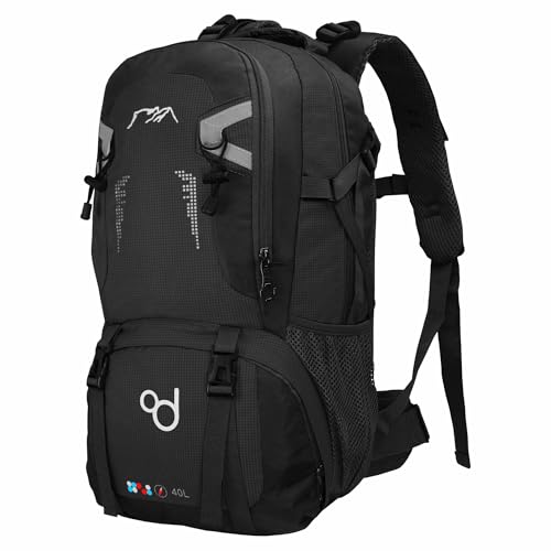OcioDual Mochila Senderismo 40L, Mochila Trekking Multifuncional, Ligera, Impermeable, Plegable, Mochilas Montaña para Camping, Acampada, Escalada, Marcha Nórdica