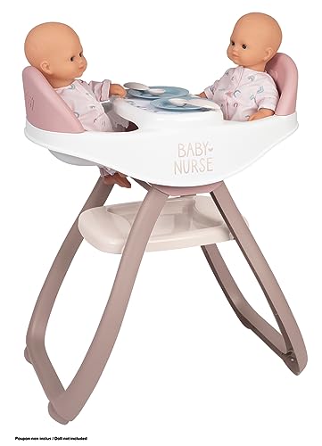 Smoby - Baby Nurse Cadeira de bebé gémeos 2 em 1, para bonecas de até 42 cm, inclui acessórios (7600220371)