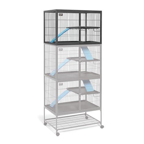 MidWest Ferret Nation modelo 183 módulo adicional para gaiola de luxo de animais pequenos, montado mede 91,44 x 63,5 x 63,5 cm (comprimento x largura x altura), cor cinza quartzo
