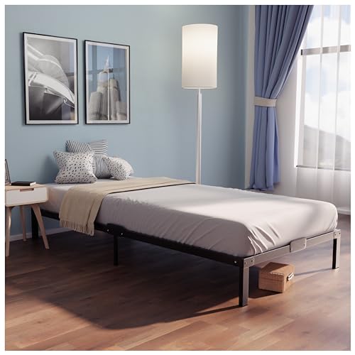 Dreamzie Cama de metal com Sommier 100 x 200 cm, cama de 100 x 200 com pernas, altura de 35 cm, camas de solteiro, resistente, fácil de montar e grande espaço de armazenamento