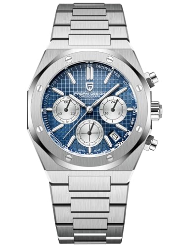 Pagani Design Relógios para homem quartzo japonês VK63 aço inoxidável cronógrafo wrstiwatch safira espelho 200 m impermeável