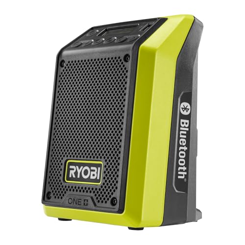 RYOBI - Rádio e altifalante a bateria 18 V One Bluetooth Am/FM - uso interno e externo - conexão USB e Bluetooth 25 m - indicador de carregamento - sem bateria ou carregador - RRRDAB18-0