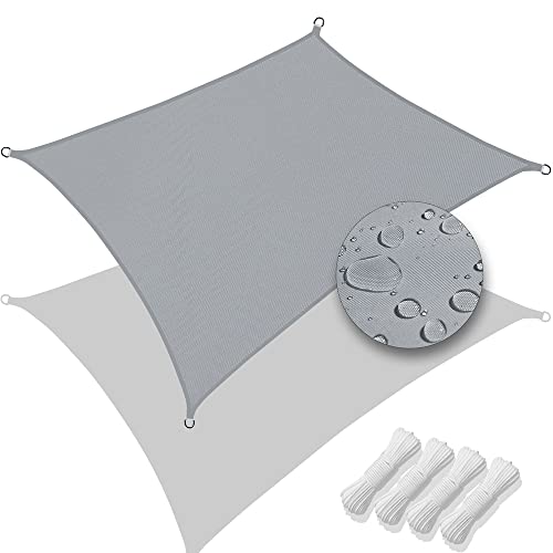 VOUNOT Toldo vela de sombra retangular, 3 x 5 m, toldo guarda-sol, terraço, proteção contra raios UV, impermeável, para exterior, jardim, pátio, cinzento