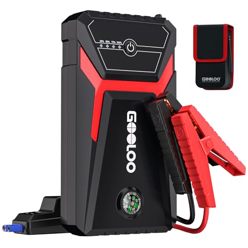 GOOLOO 1500A Arrancador de carros, Supersafe 12 V Booster iniciador bateria com cabo de arranque inteligente, para 6,0 l de gasolina ou 4,0 L de diesel