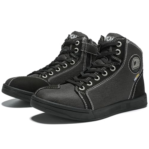 IRON JIA'S Botas de mota para homem, sapatilhas de motocicleta casuais antiderrapantes, sapatilhas de motocross impermeáveis