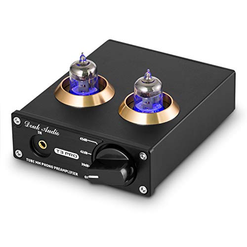 Douk Audio T3 PRO - Pré-amplificador para gira-discos, pré-amplificador de fonografia, mini Valve Stereo pré-amplificador para Record Player