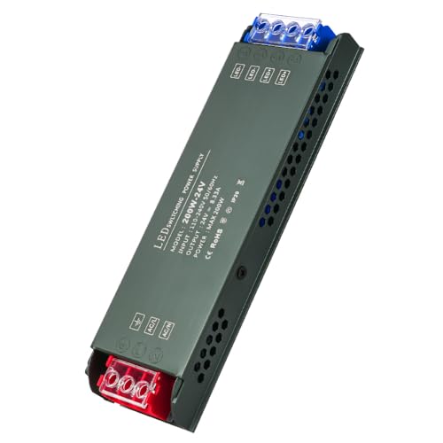 URAQT Transformador de 220 V a 24 V, 200 W, de comutação compacta, 16,6 A Driver fonte de alimentação de voltagem constante para faixa LED, lâmpadas e luzes de interior