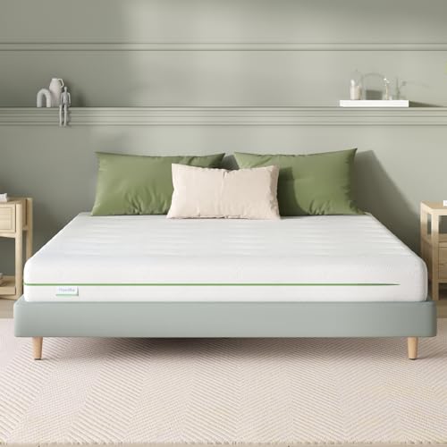 Novilla 140 x 190, colchão de espuma de 7 zonas, fibra de bambu respirável, altura de 16 cm, reversível, verão/inverno, capa de colchão removível e lavável, firmeza média
